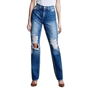 L'Agence Rockie Denim High Rise Destroyed Cigarette Leg Jeans 28 Newberry Wash